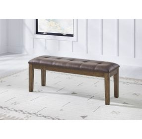 Vallister Light Brown Upholstered Dining Bench