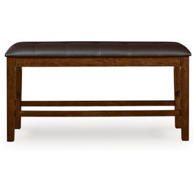 Ralene Medium Brown Upholstered Counter Height Dining Bench