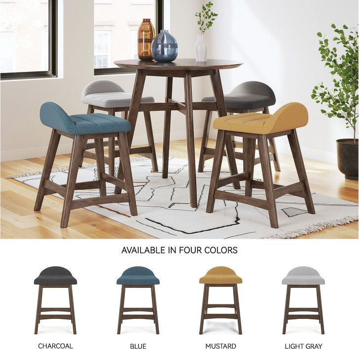 Lyncott Light Gray Bar Stool Set of 2