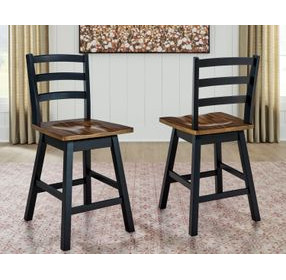 Wildenauer Brown and Black Swivel Bar Stool