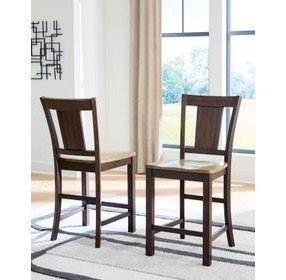 Sharlander Dark Brown Bar Stool Set of 2