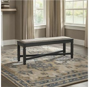 Tyler Creek Black And Gray Upholstered Bench