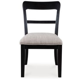 Chadworth Black and Gray Upholstered Dining Chair Set of 2