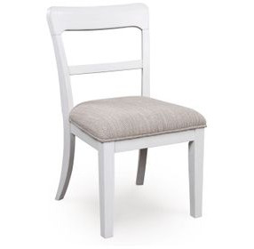 Chadworth White and Gray Upholstered Dining Chair Set of 2