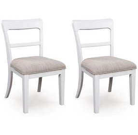 Chadworth White and Gray Upholstered Dining Chair Set of 2