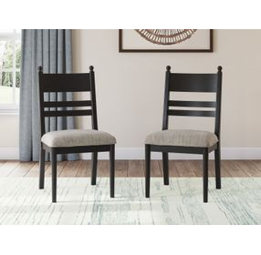Chadworth Black and Gray Upholstered Side Chair Set of 2