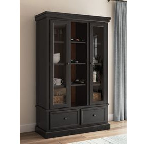 Chadworth Black and Brown 2 Glass Door Curio Cabinet