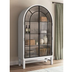 Chadworth White and Black 2 Glass Door Display Cabinet