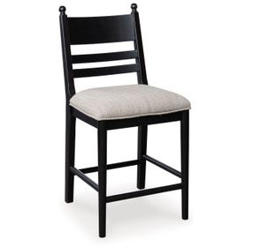Chadworth Cream and Black Upholstered Bar Stool Set of 2
