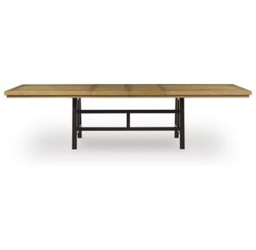 Galliden Black and Brown 120" Extendable Rectangular Dining Table