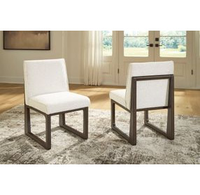 Brillynd Off White Performance Fabric Upholstered Dining Side Chair Set of 2