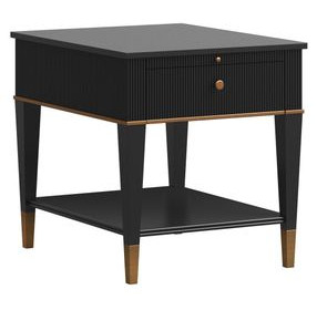 Boulevard Black Square End Table