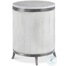 Complements White And Zinc Plated Steel Outdoor Round Side Table