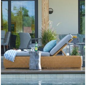 Outdoor Complements Brown Wade Poolside Reclining Chaise