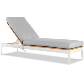 Outdoor Complements White and Brown Ronan Poolside Reclining Chaise