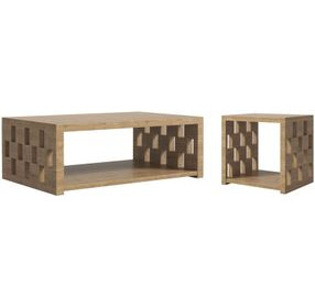 Verge Brown Rectangular Occassional Table Set