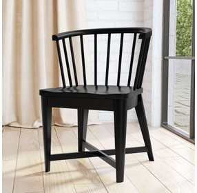 Americana Modern Black Barrel Back Dining Chair Set of 2