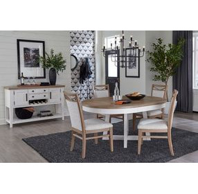 Americana Modern Cotton 48" Round Extendable Dining Table