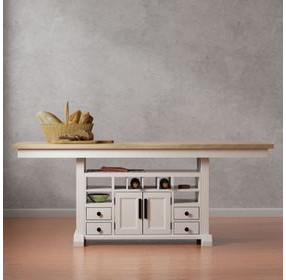 Americana Modern Cotton 72" Extendable Counter Height Dining Table