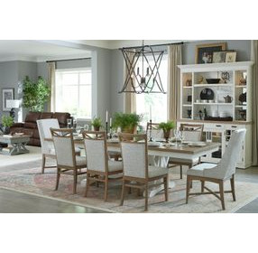 Americana Modern Cotton 88" Trestle Extendable Dining Table