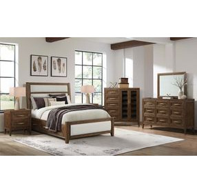 Marlow Sable and White Queen Upholstered Storage Panel Bed
