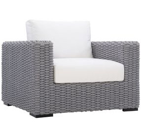 Capri White Performance Fabric Outdoor Lounge Chair