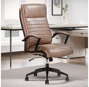 DC-370 Smooth Latte Leather Desk Chair
