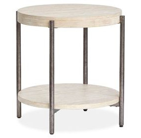 Parkcrest Edgecomb Gray and Weathered Antique Nickel Round End Table