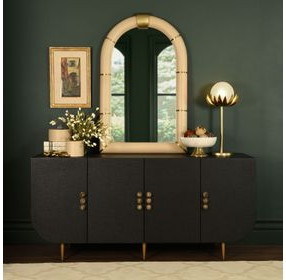 Deluca Black 4 Door Buffet