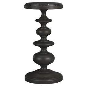 Atrium Black Round Granite Top Accent Table