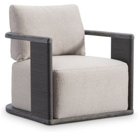 Andros Beige Upholstered Outdoor Swivel Accent Chair