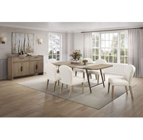 Elements Toffee Asymmetrical Stone Slab Dining Room Set