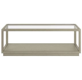 Glaze Bezel Rectangular Glass Top Occassional Table Set