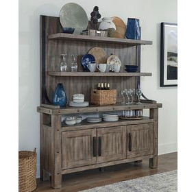Lodge Siltstone 66" Dining Buffet with Hutch