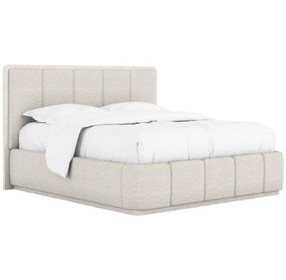 Ashlar White Upholstered Queen Panel Bed