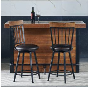 Tyler Brown 60" Rectangular Bar Table and Counter Height Stool Set of 3