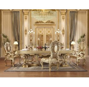 Seville Gold Upholstered Side Chair with Nailhead Trim Set of 2