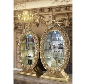 Seville Gold 2 Door Curio Cabinet with LED
