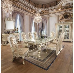 Vatican Champagne Silver Upholstered Side Chair with Nailhead Trim Set of 2