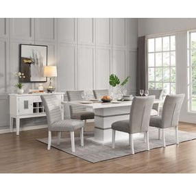 Elizaveta Gray and White 79" Rectangular Dining Table