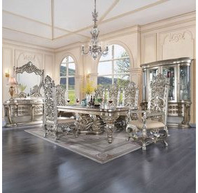 Danae Champagne and Gold 4 Door Curio Cabinet with LED