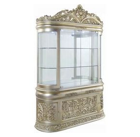 Sorina Antique Gold 6 Door Curio Cabinet with LED