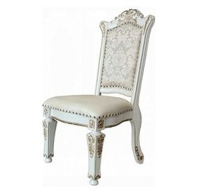 Vendome Antique Pearl Upholstered Side Chair with Nailhead Trim Set of 2