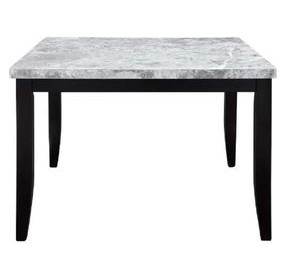 Hussein Gray and Black Square Marble Top Counter Height Dining Room Set
