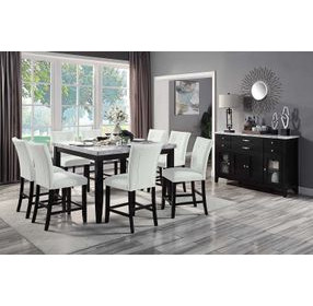 Hussein Gray and Black 54" Square Marble Top Counter Height Table