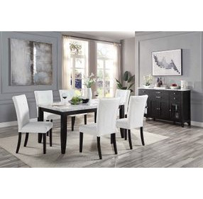Hussein White Upholstered Side Chair Set of 2