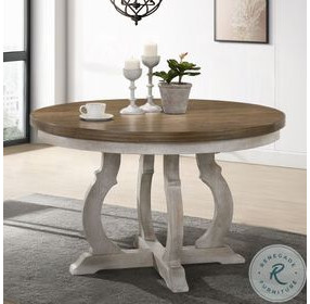 Cillin Walnut and Antique White 48" Round Dining Table