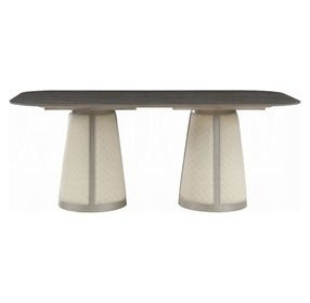 Kasa Gray and Champagne Sintered Stone Top Dining Room Set