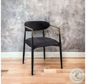 Jaramillo Black Chenille and Black Arm Chair Set of 2