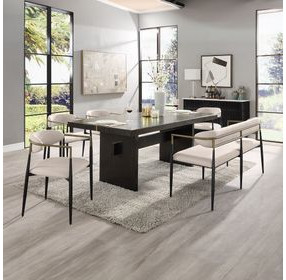 Jaramillo Beige Upholstered 62" Dining Bench